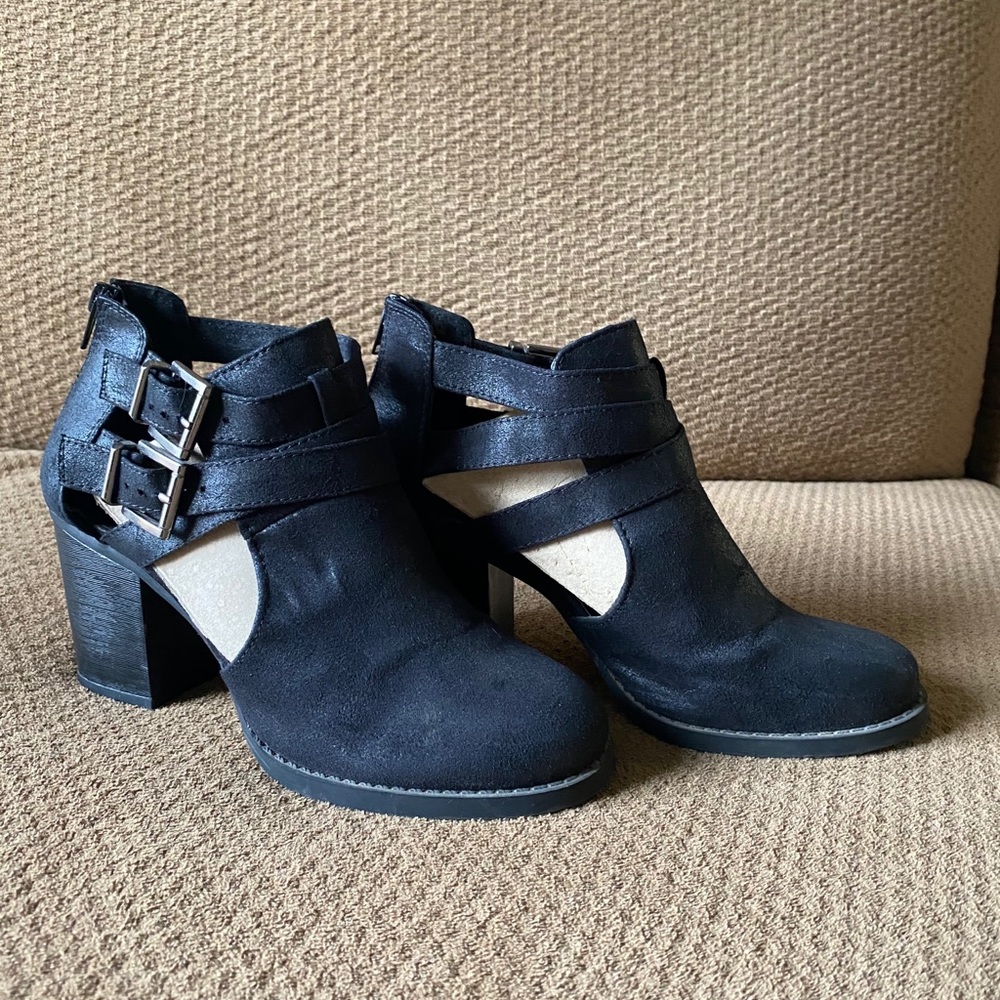 Black Cutout Booties